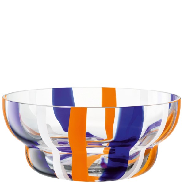 Folk Schale D24cm blau, orange, weiss