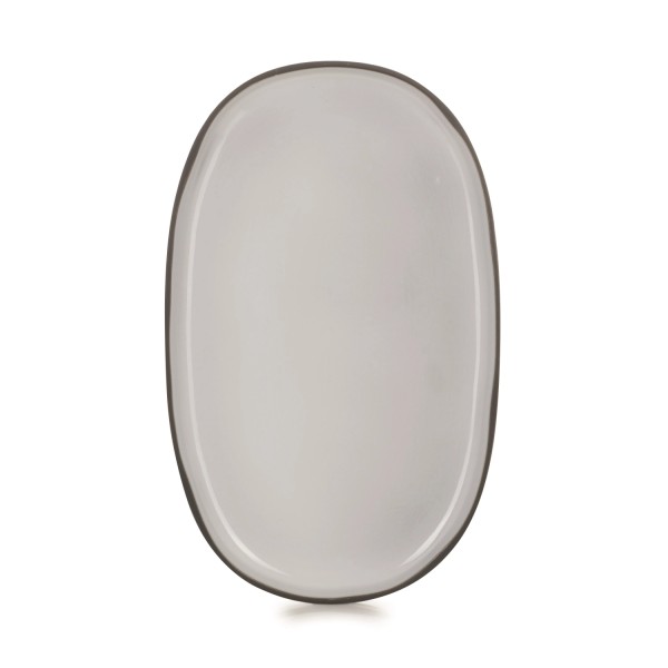 Caractère Servierplatte oval, 35.5x21.8x2.5cm, kumu. weiss