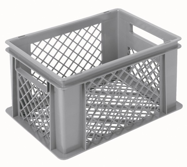 Behälter grau 40x30x22cm Standard Boden und Wände perforiert