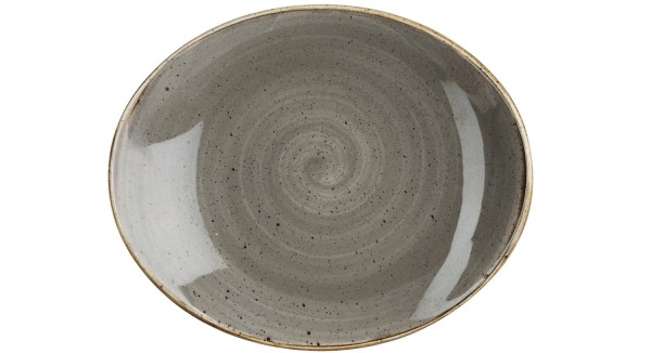 Stonecast Peppercorn Grey Platte oval 19x16cm