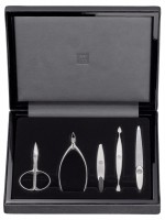 Manicure Schatulle, Nappaleder, Magnetverschluss, 5-tlg.