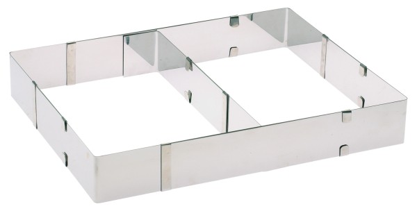 Kuchen-, Pizzarahmen m. Teiler, L27.5-52.5/B: 18.5-34/H5 i
