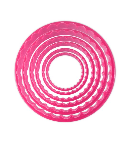 6 runde 2 in 1 Ausstecher, glatt und gewellt