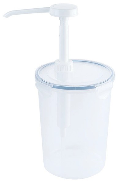 Dispenser m. 30ml Pumpe, rund PP, 12.5x30.5 cm - 2l