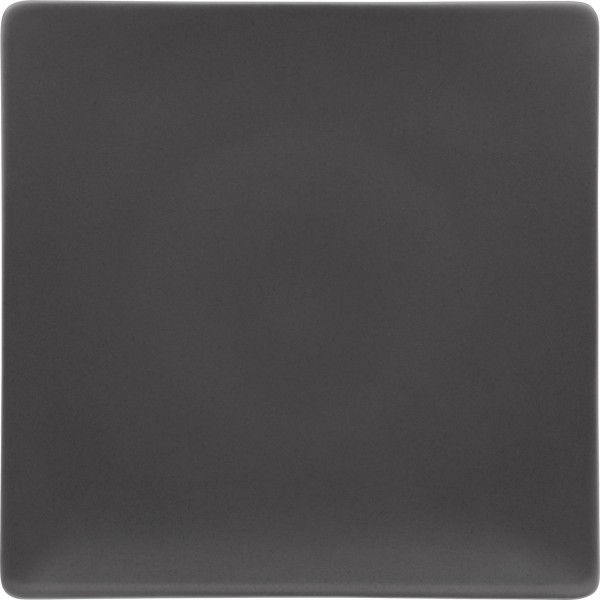 Pottery Frosted Black Teller flach quadratisch coupe 27cm
