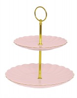 Royal "Pink m. Gold" Etagère in GB, Ø16 / Ø 21 cm