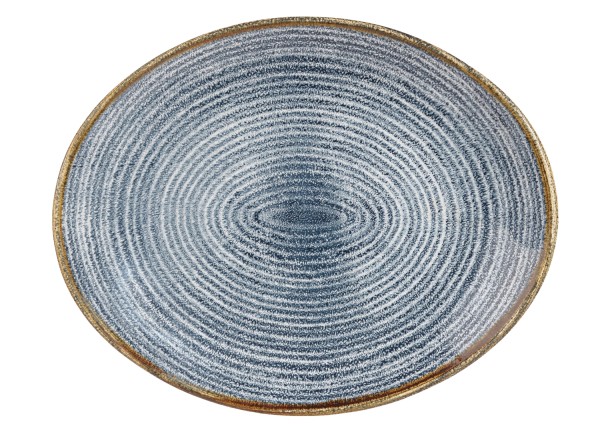 S.P. Homespun Slate Blue Teller oval 27x22.9cm