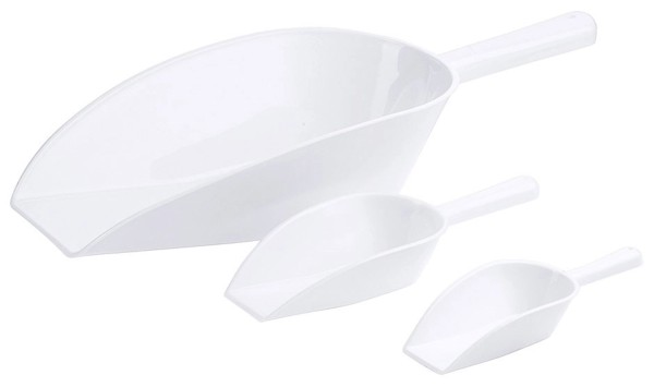 Abwiegeschaufel aus PP weiss, 20 cm / 0.14 L