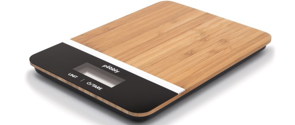 Küchenwaage 23x16cm schwarz Bambus