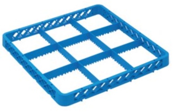 Aufsatz zu Gläser Spülkorb 9 Fächer blau