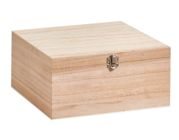 Box mit Deckel Holz 26x26cm