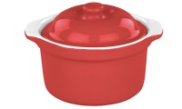 Keramik Mini Cocotte, 11x13x8 cm, rot