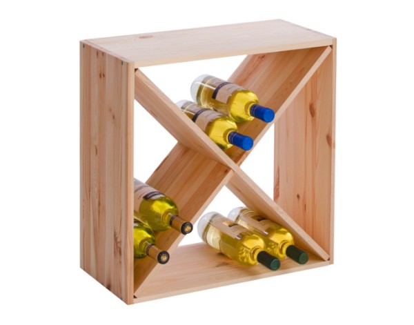 Weinregal 4Fächer Holz 52x52cm