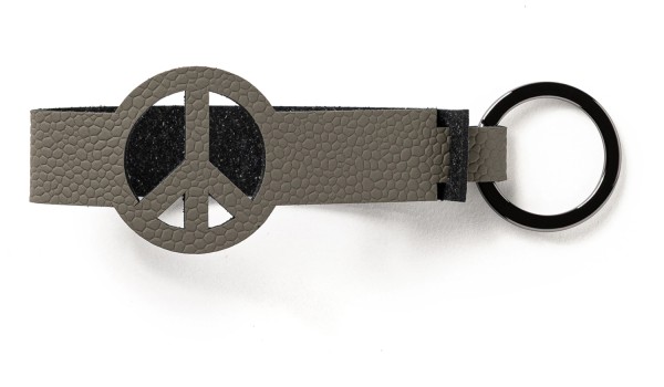 Schlüsselanhänger Peace nickel grau