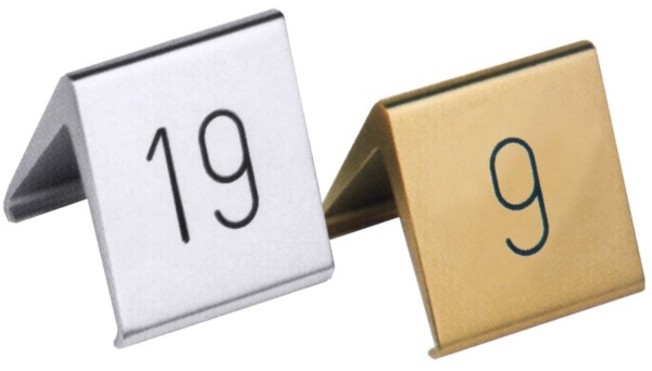 Tischnummernschild 5 cm, Leichtmetall Eloxiert Gold