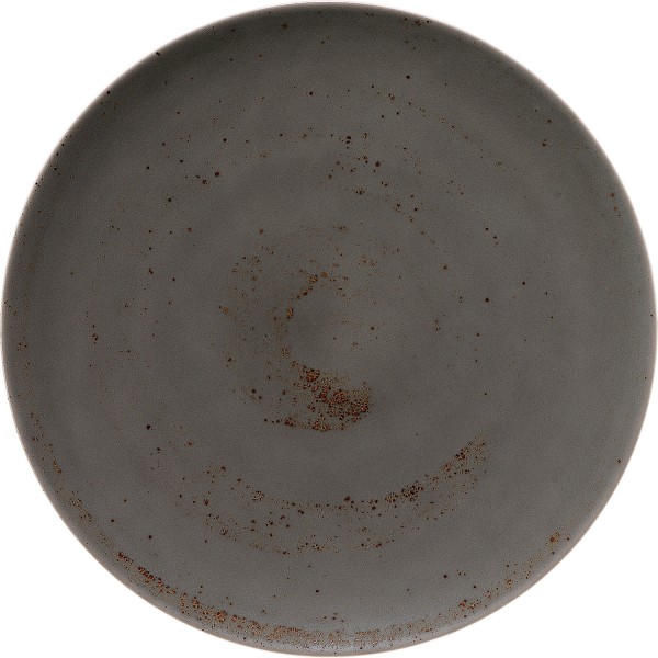 Pottery Unique Darkgrey Teller flach rund coupe 23cm