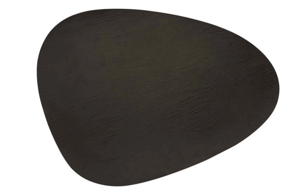 Tischset schwarz, Leder, 30.5x39cm, oval