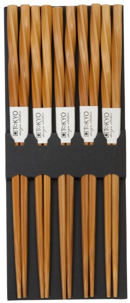 5er Set Essstäbchen 22.5cm Holz