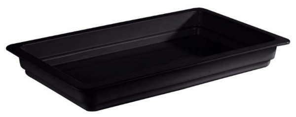 GN 1/1 Behälter 53x32.5x6cm porzellan schwarz 7.1L