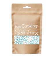 Zuckerstreusel Perlen weiss blau 55g