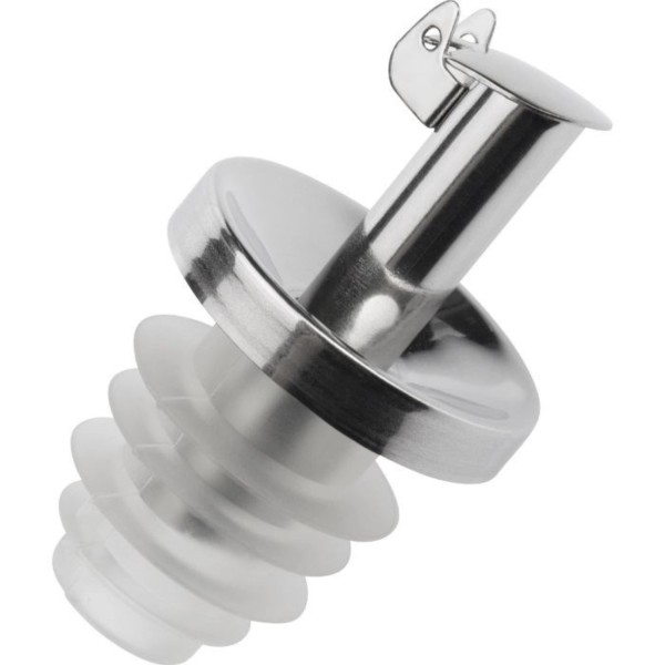 Ausgiesser Inox Essig-Spezial, Silikonkorken, kurz, Metall