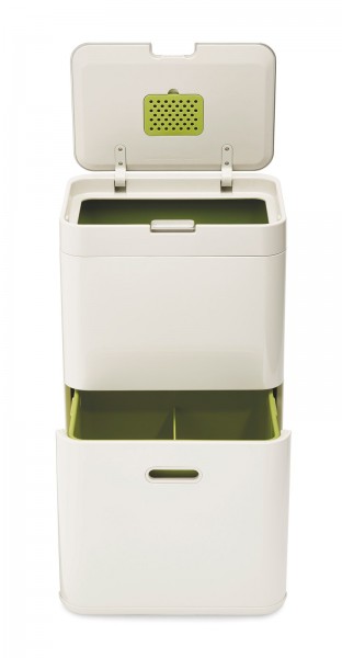 Totem 48l Recycling Station, sand/grün, 40x30x65.5 cm