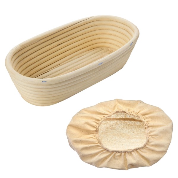 Set Gärkorb oval mit Bezug 27.5 x 14 x 7.1cm
