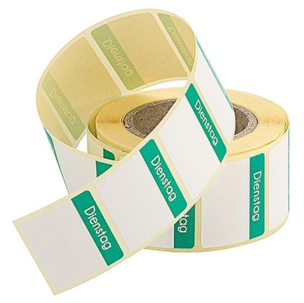 Etiketten30x24 mm auf Rollen zu 500 Stk. Dienstag