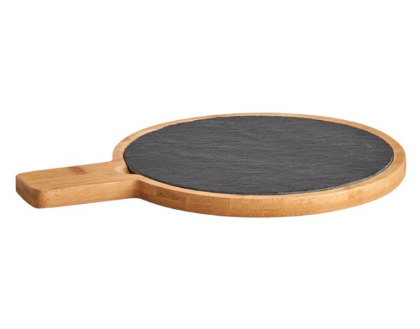 Schneidbr.Bamboo Schiefer rund