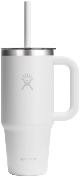 Reisebecher mit Trinkhalm 710ml weiss