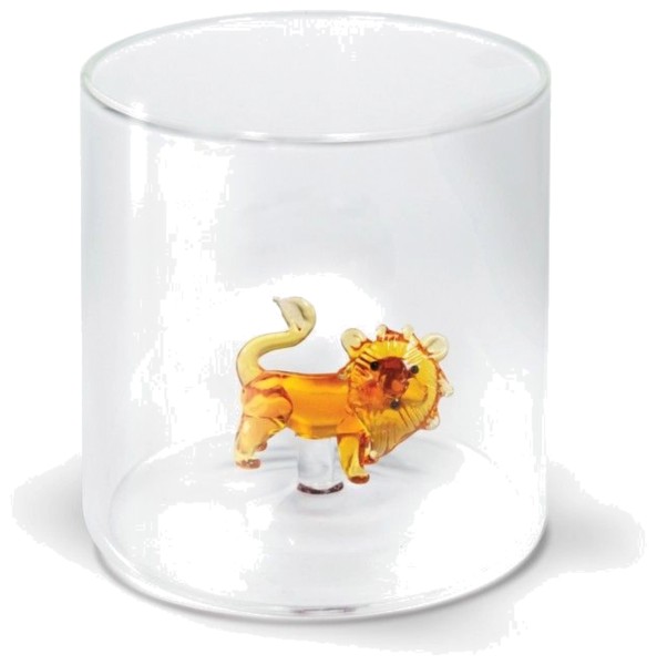 Glas aus Borosilikat 250 ml, Dekor Löwe