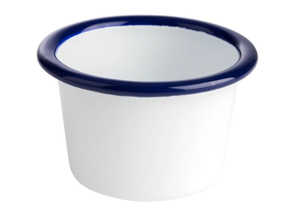 Schale Enamelware D7cm H4.5cm 0.08l weiss/blau