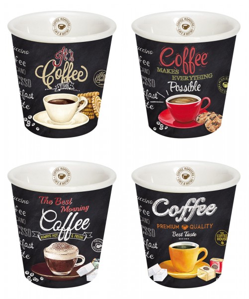 It's coffee time 4er Espressotassen 80 ml