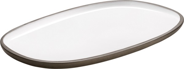 Playground ReNew Platte oval weiss 30x18cm