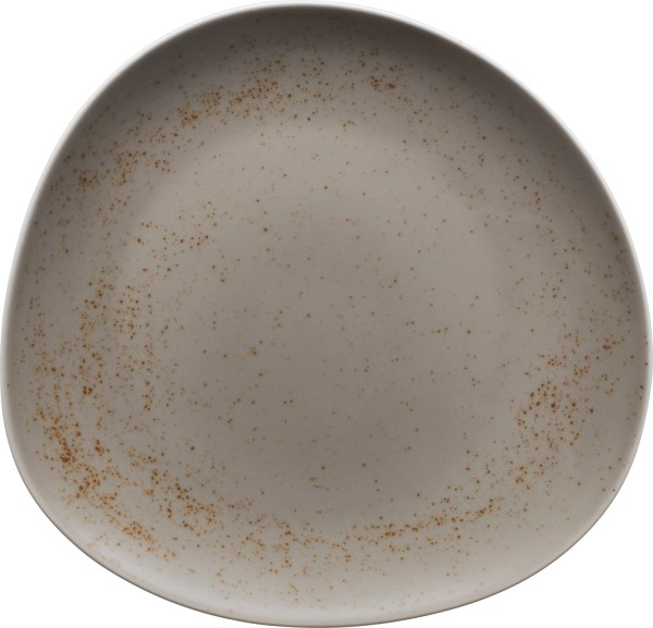 Pottery Unique Lightgrey Teller flach asymmetrisch coup 15cm