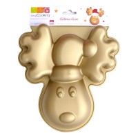 Silikonbackform Elch gold