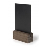 Tisch Menütafel Schiefer mit Holzfuss 15x20cm