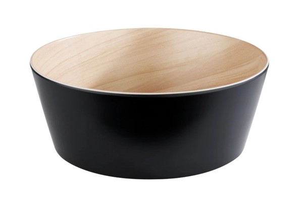 Schüssel FRIDA D26,5cm H10,5cm schwarz(aussen)/Holzoptik