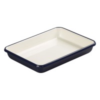 Emaille Brat- und Auflaufform klein, 28x21x5.5cm, indigo