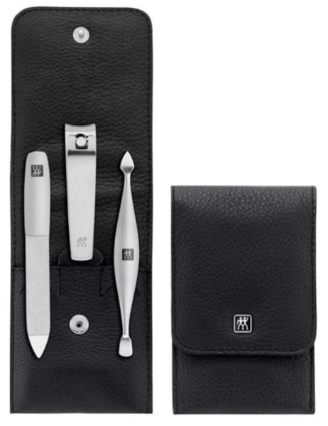 3tlg. Taschenetui Leder schwarz & Multi Tool