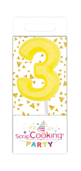 15er Set Kerze Mini Nummer 3 assortiert