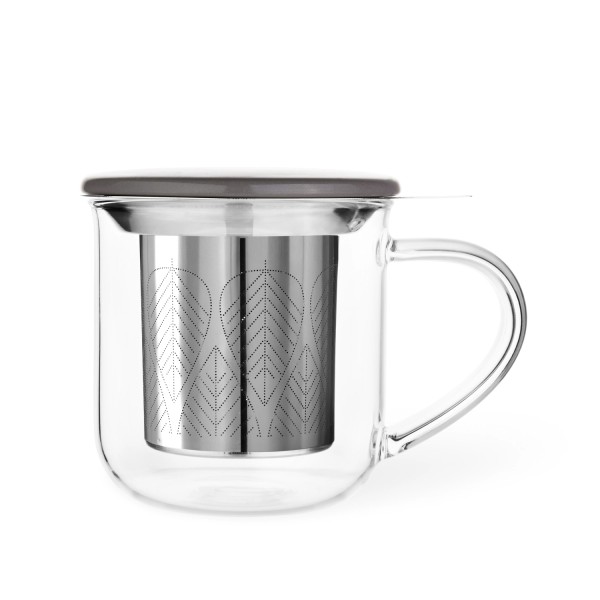 Minima Eva Teetasse mit Infuser 400ml Borosilikat grau