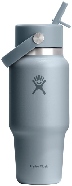 Trinkflasche Travel Wide Flex Deckel Strohhalm 700ml shale g