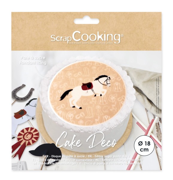 Tortenaufleger essbar aus Zuckerpapier Reiten D18cm