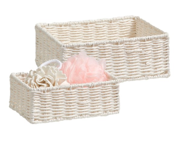Korb-Set 2St.weiss 20cm u.24cm