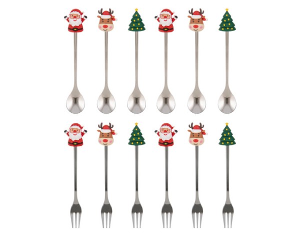 Kuchengabeln und Teelöffel 6St