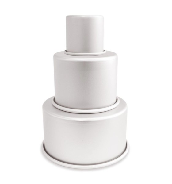 3er Set Backform Torte D10/12.5/18cm Aluminium