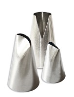 3er Set Spritztüllen Edelstahl für Tortendekoration
