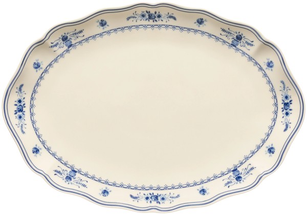 Vila Teller oval 40.5x28.3cm H3.7cm beige blau