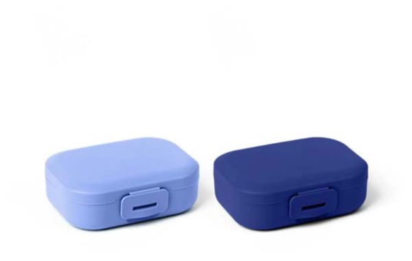 Essentials On-The-Go 2Stk. Snackbox rechteckig Sky/Cobalt